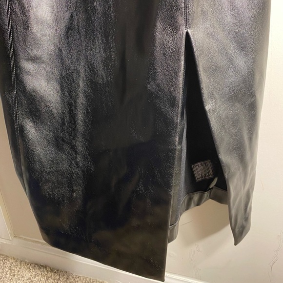 Steve Madden metallic vegan leather midi dress black | Size L - Picture 4 of 5